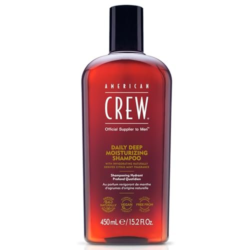 american crew men's deep moisturizing shampoo, citrus mint, 15...