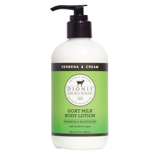dionis goat milk lotion for dry skin, lemon verbena & cream, 8...
