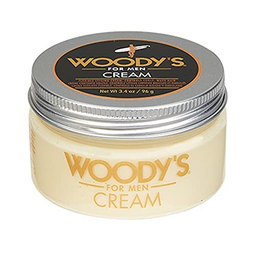 woody's styling cream for men, controls curly/wavy hair, water...