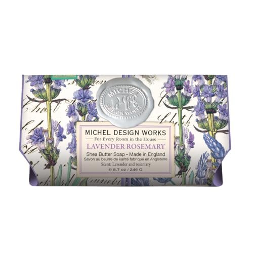 michel design works large bath soap bar, lavender rosemary