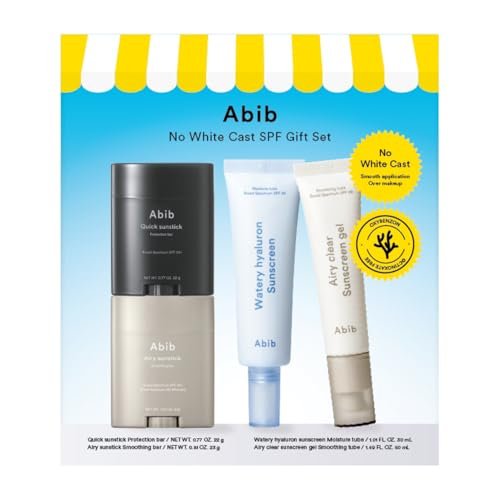 abib no white cast spf gift set 4ea suncare travel essentials