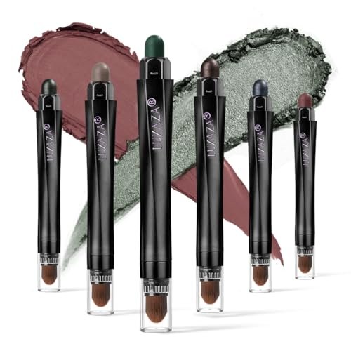 luxaza 6pcs green eyeshadow stick makeup sets, crease proof cr...