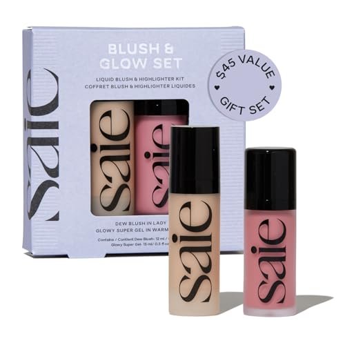 saie blush & glow gift set dew blush in lady & glowy super g...