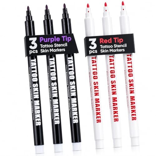 tattoo skin body markers size bold tip body piercing 3 red 3 p...