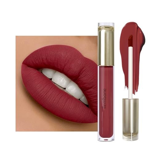 ilembane deep rose red matte liquid lipstick, long lasting p...