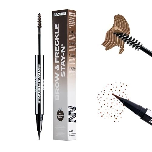 sacheu brow & freckle stay n, 2 in 1 brow gel & freckle pen, c...