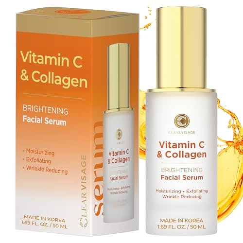clear visage vitamin c serum for face with collagen – dermatol...