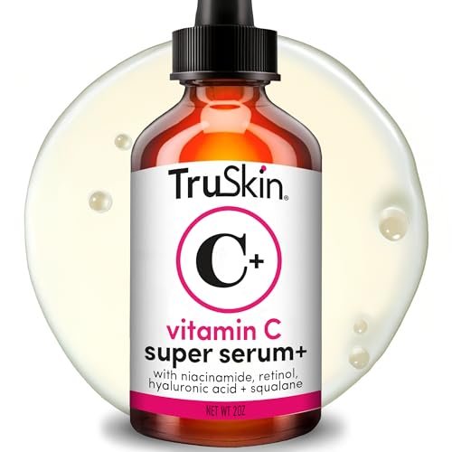 truskin vitamin c super serum for face, 5 skin benefits, 2 fl oz