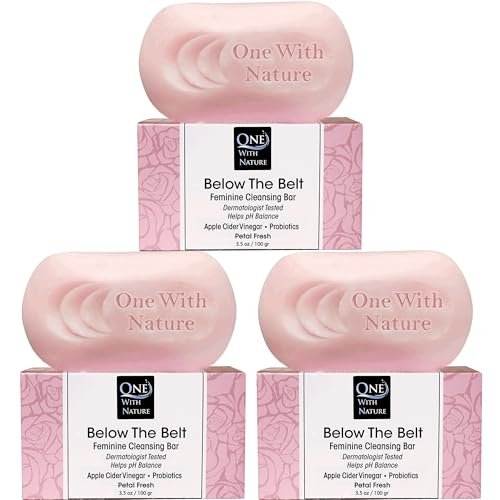 one with nature feminine cleansing below the belt bar, rose pe...