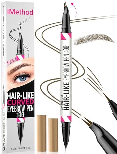 imethod curved eyebrow pen, waterproof with hair like brows, b...