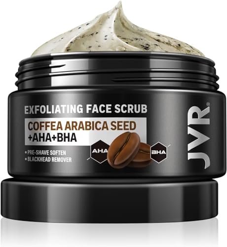 jvr face scrub for men, facial scrub for deep exfoliating, cle...