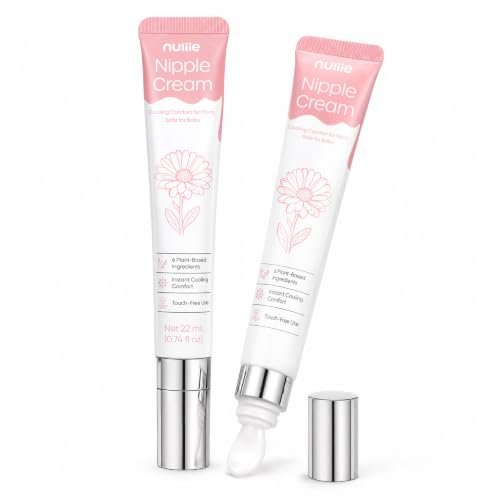 nuliie 2 pack nipple cream for nursing, with ceramic applicato...
