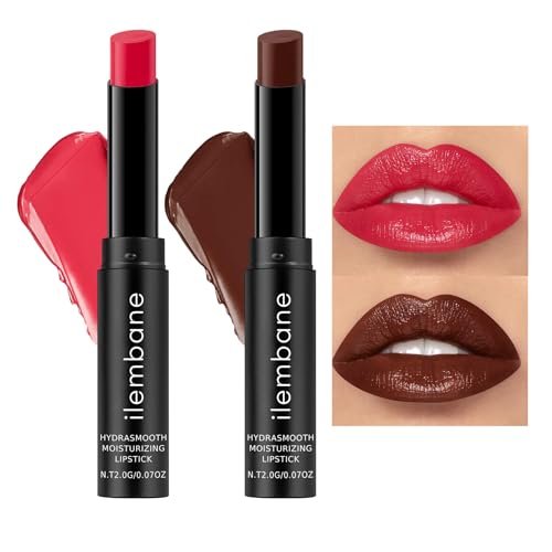 ilembane Hydrating Lipstick Set, True Red & Cocoa Brown Tinted... ilembane hydrating lipstick set, true red & cocoa brown tinted...