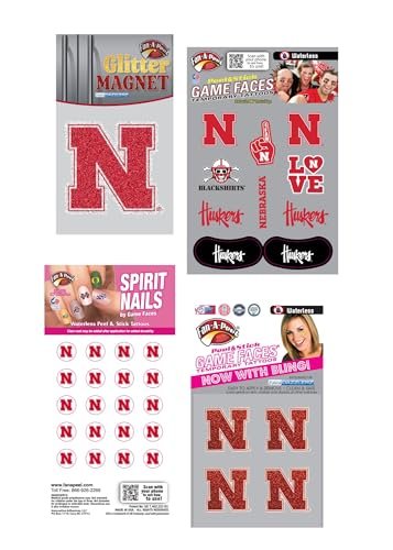 nebraska temporary tattoo and fan tailgate bundle