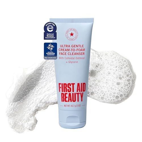 first aid beauty ultra gentle cream to foam cleanser, 2 oz