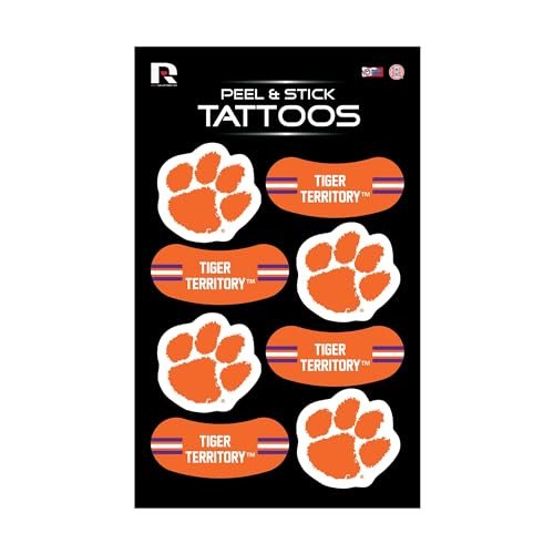 rico industries ncaa clemson tigers peel & stick temporary tat...