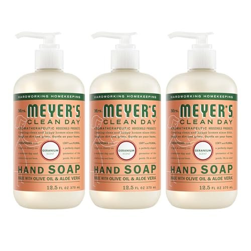 mrs. meyer's clean day liquid hand soap, geranium, 12.5 fl oz,...