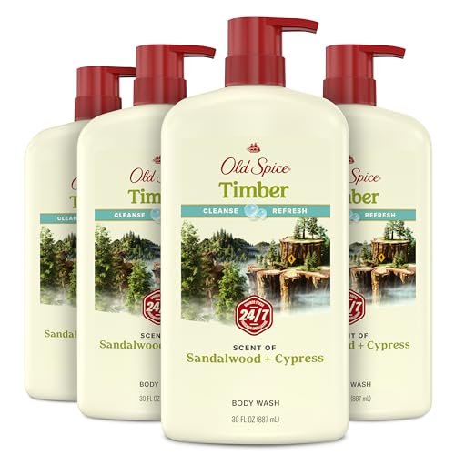 old spice cleansing body wash for men, 24/7 shower fresh with...