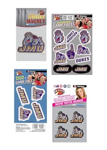 james madison jmu temporary tattoo and fan tailgate bundle