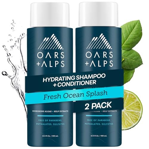 oars + alps men's sulfate free hair shampoo and conditioner se...