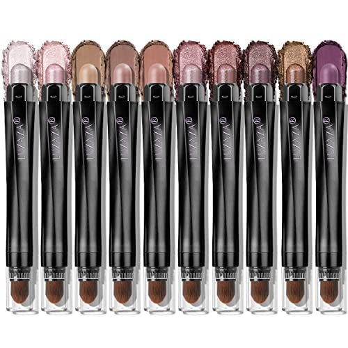 luxaza 10pcs eyeshadow stick set, shimmer and neutral brown me...