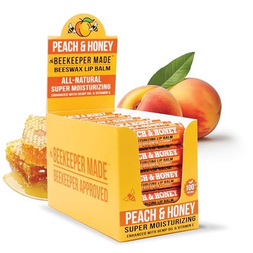 beekeeper made beeswax bulk lip balm, peach, 40 count