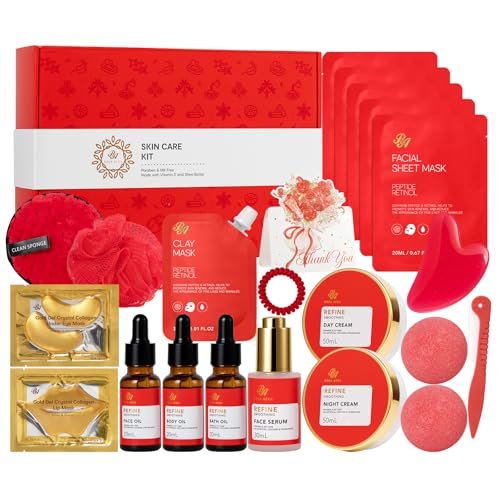 gifts for women, birthday gifts, 23 pcs rose hydrating face sk...