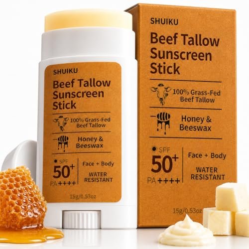 beef tallow sunscreen organic stick spf 50 – non nano zinc oxi...