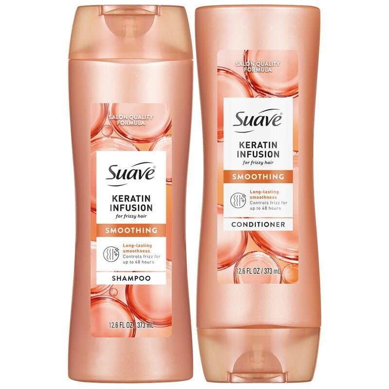 suave keratin infusion smoothing shampoo and conditioner, 12.6...