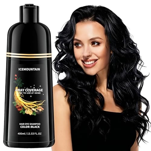Black Hair Dye Shampoo, 100% Gray Hair Coverage Ammonia Free &... black hair dye shampoo, 100% gray hair coverage ammonia free &...