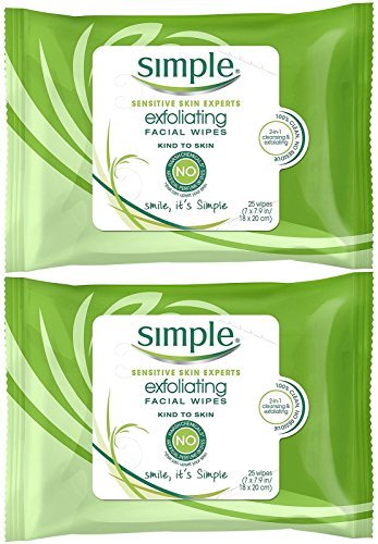 simple exfoliating wipes, 25 count