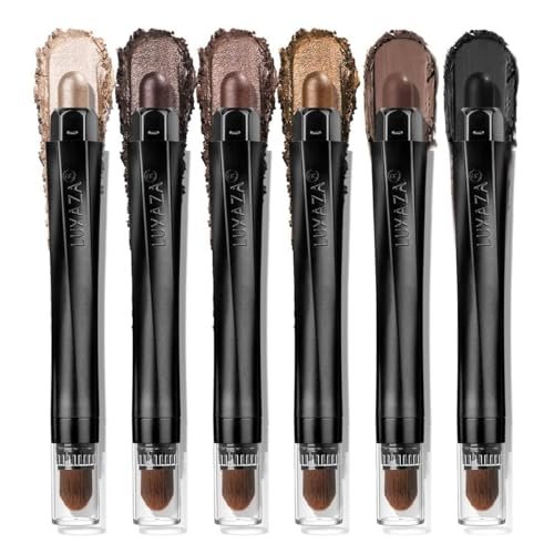 luxaza pro brown eyeshadow stick makeup 6pcs set, neutral eyes...