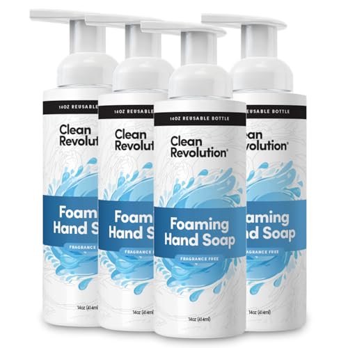 clean revolution fragrance free foaming hand soap refill, mois...